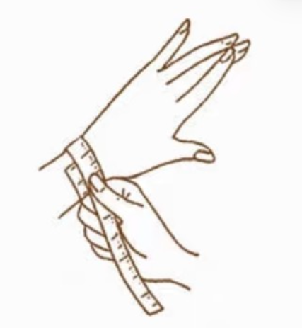 Wrap a measuring tape snugly around your wrist bone